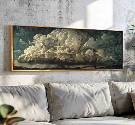 Giant Cloud Art, Moody Horizontal Sky Art Print