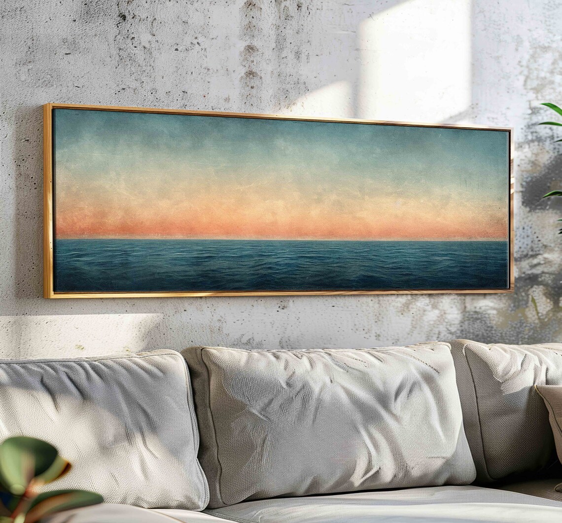 Modern Seascape, Minimalist Bedroom Wall Art Print