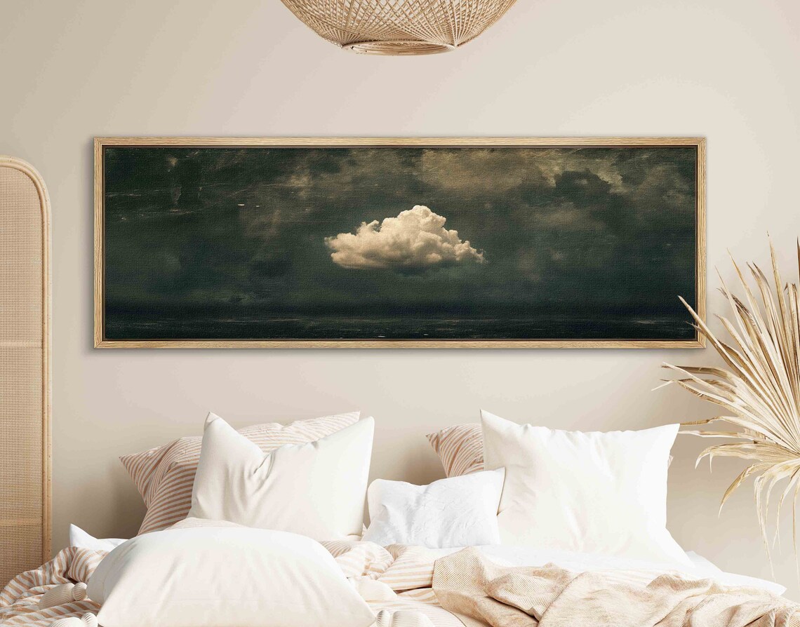 Cloud Wall Art, Minimalist Panoramic Art Print - Image 2