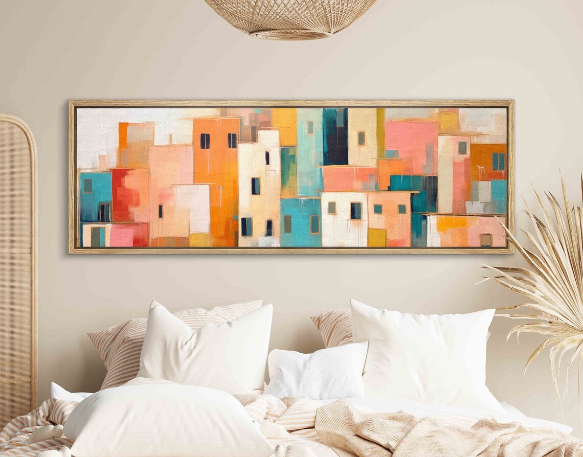 Cityscape Mid Century Modern Art Print, Abstract Landscape - Image 2
