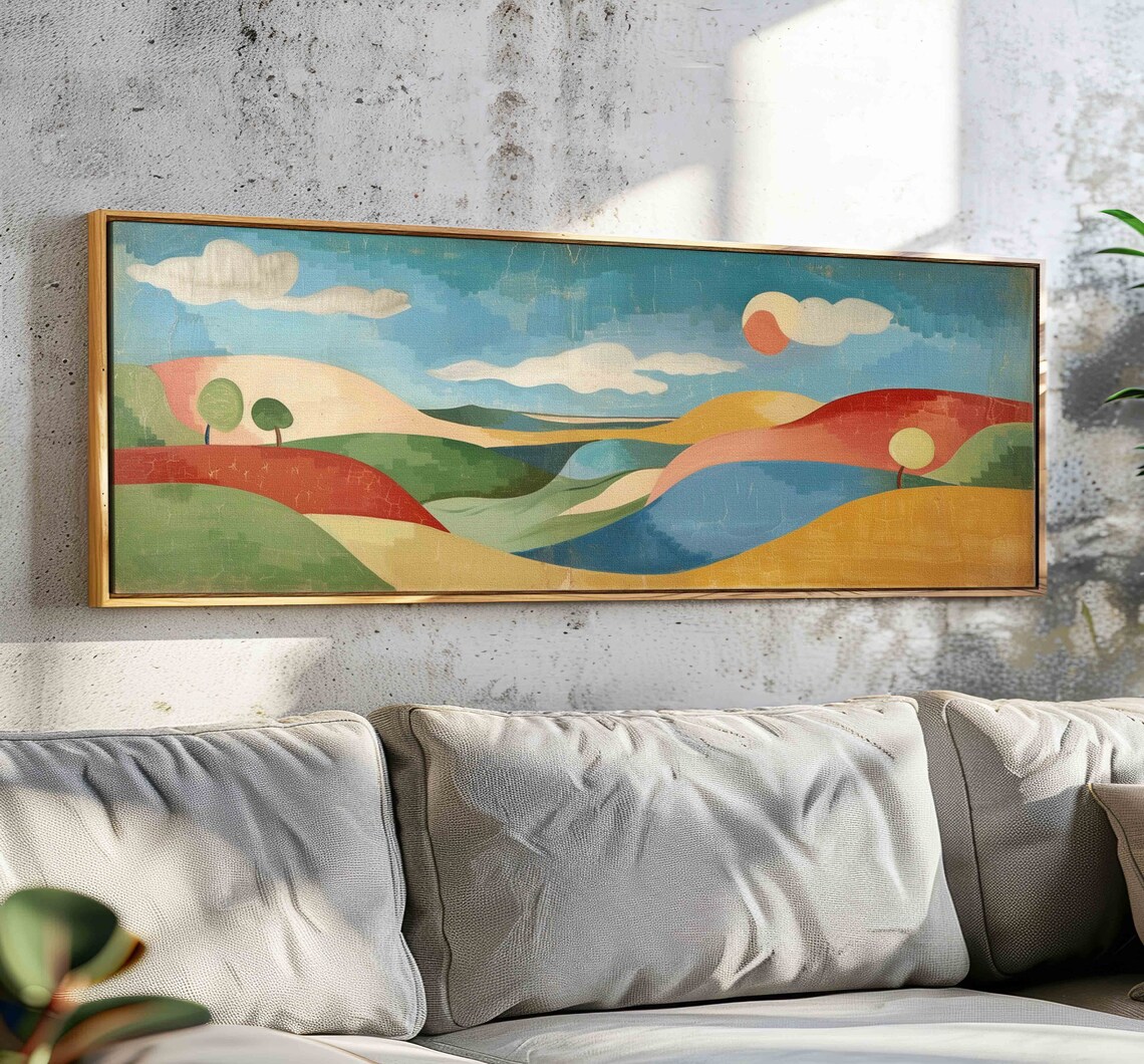 Modern Landscape Art Print, Minimal Boho Decor