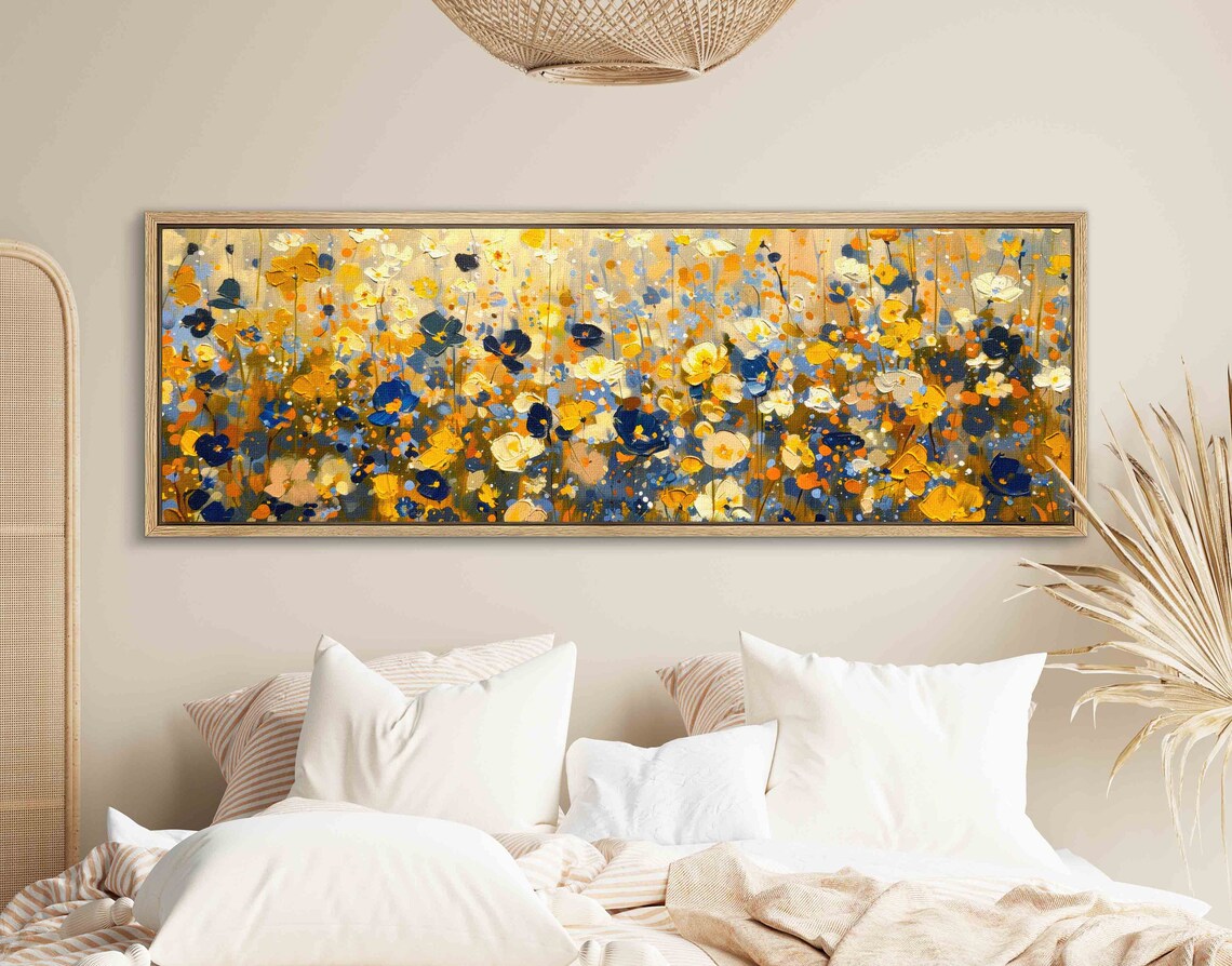 Modern Wildflowers Art Print, Wide Floral Decor - Image 2