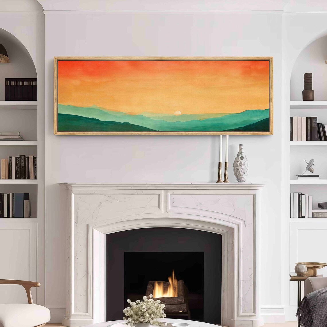 Modern Landscape Art Print, Minimal Boho Panorama - Image 3