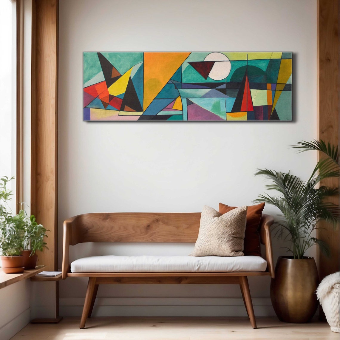 Mid Century Modern Panoramic Print Modern Horizontal Wall Art Print Abstract Art Geometric Wall Art Boho Wall Decor Large Wall Art - Image 4