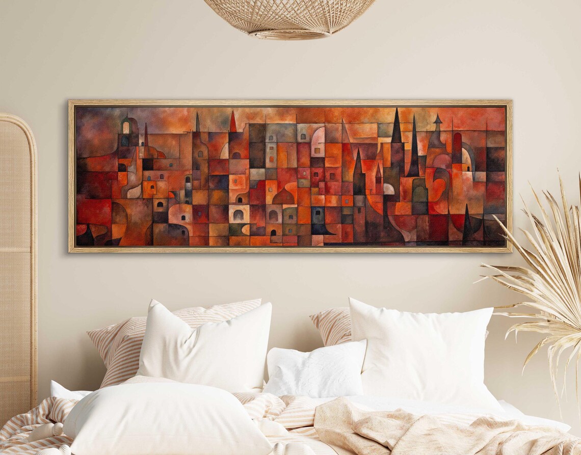 Mid-Century Modern Cityscape Abstract Art Print - Image 2