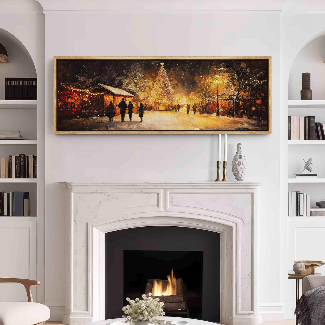 Christmas Night Art Print, Holiday Home Wall Decor - Image 3
