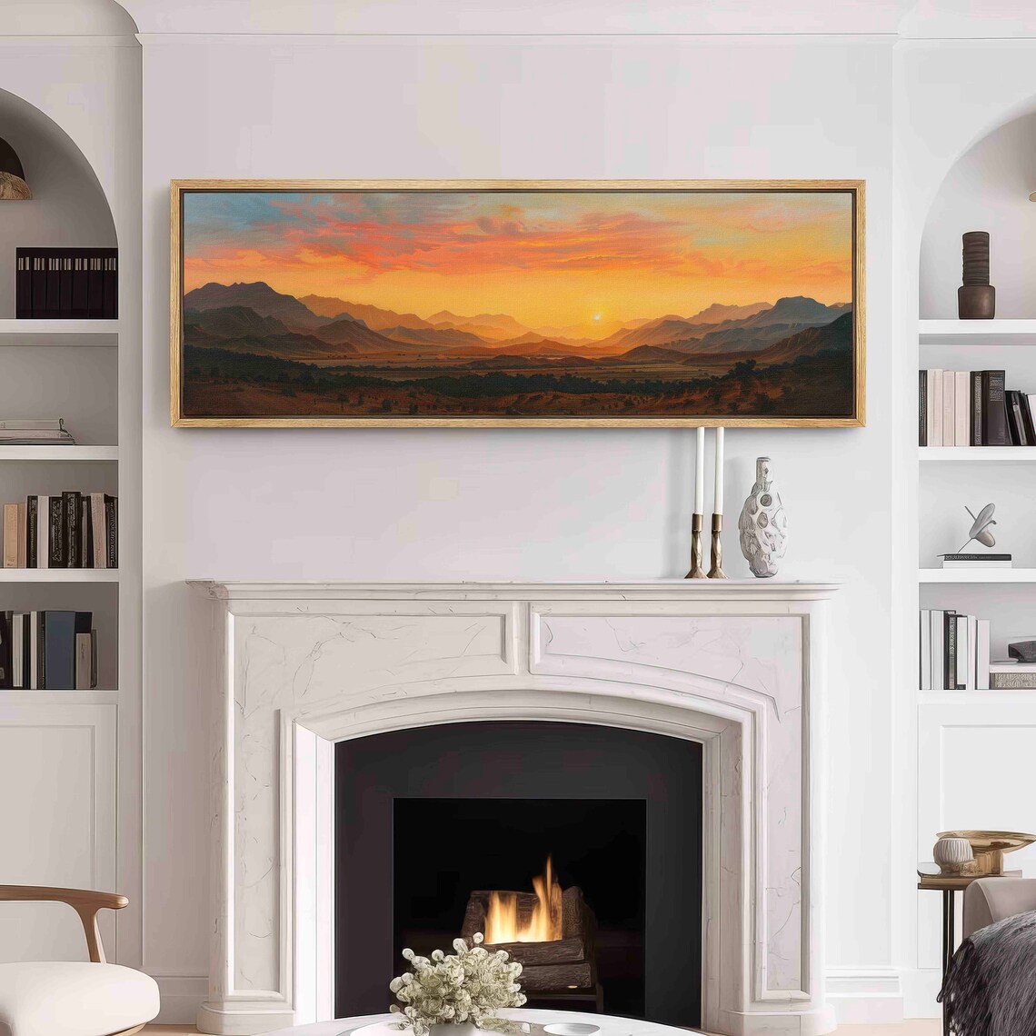 Wide Landscape Painting, Panoramic Wilderness Art Print - Image 2