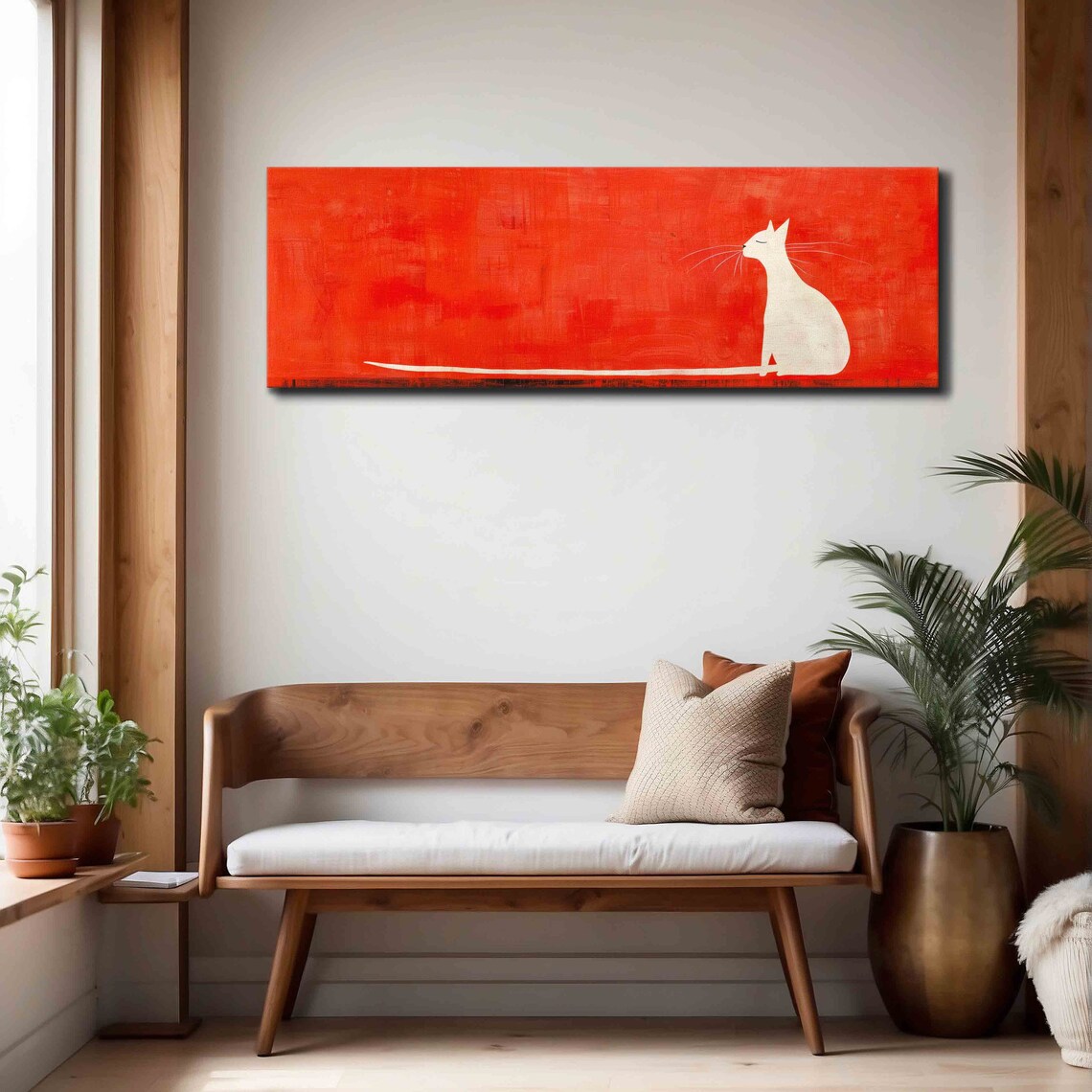 White Cat, Modern Japanese Wall Art Poster Print - Image 4