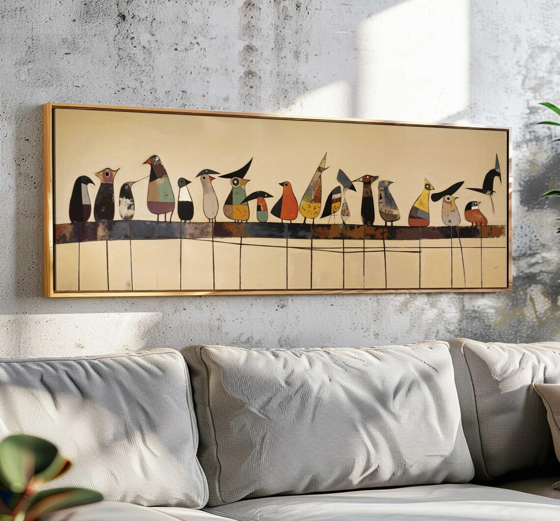 Birds On Wire Mid-Century Modern Art Print