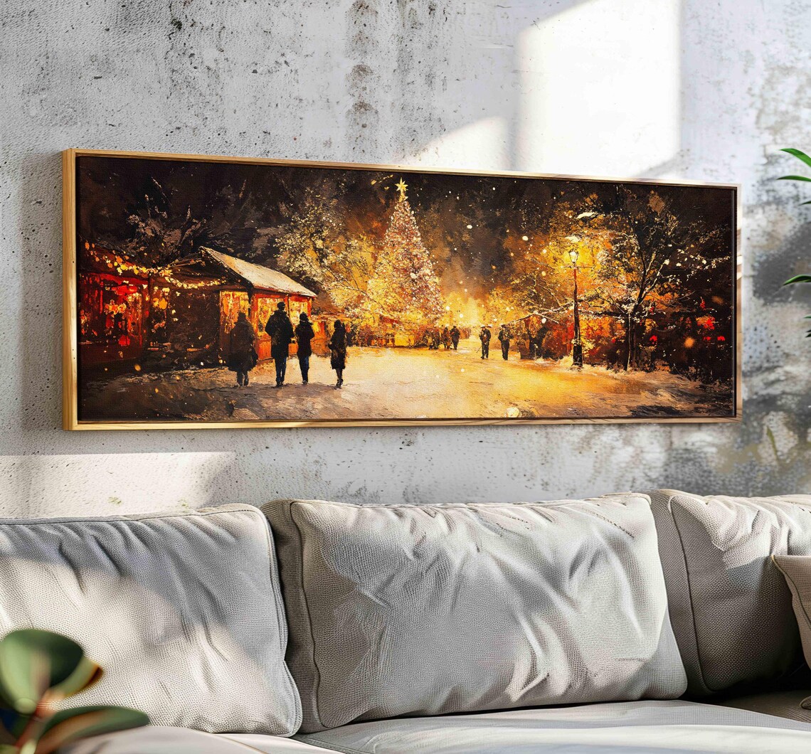 Christmas Night Art Print, Holiday Home Wall Decor