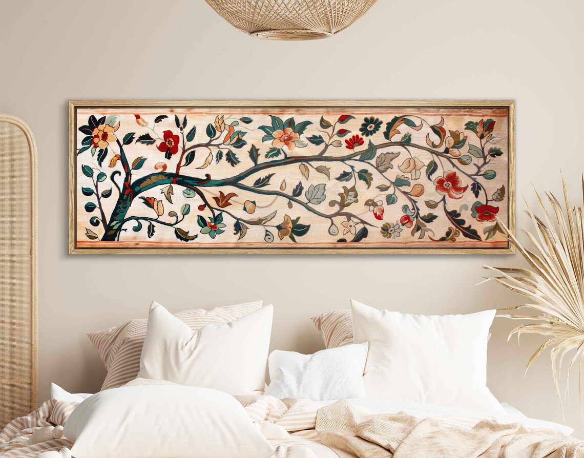 Vintage Floral Tapestry Art Print, Boho Decor - Image 2