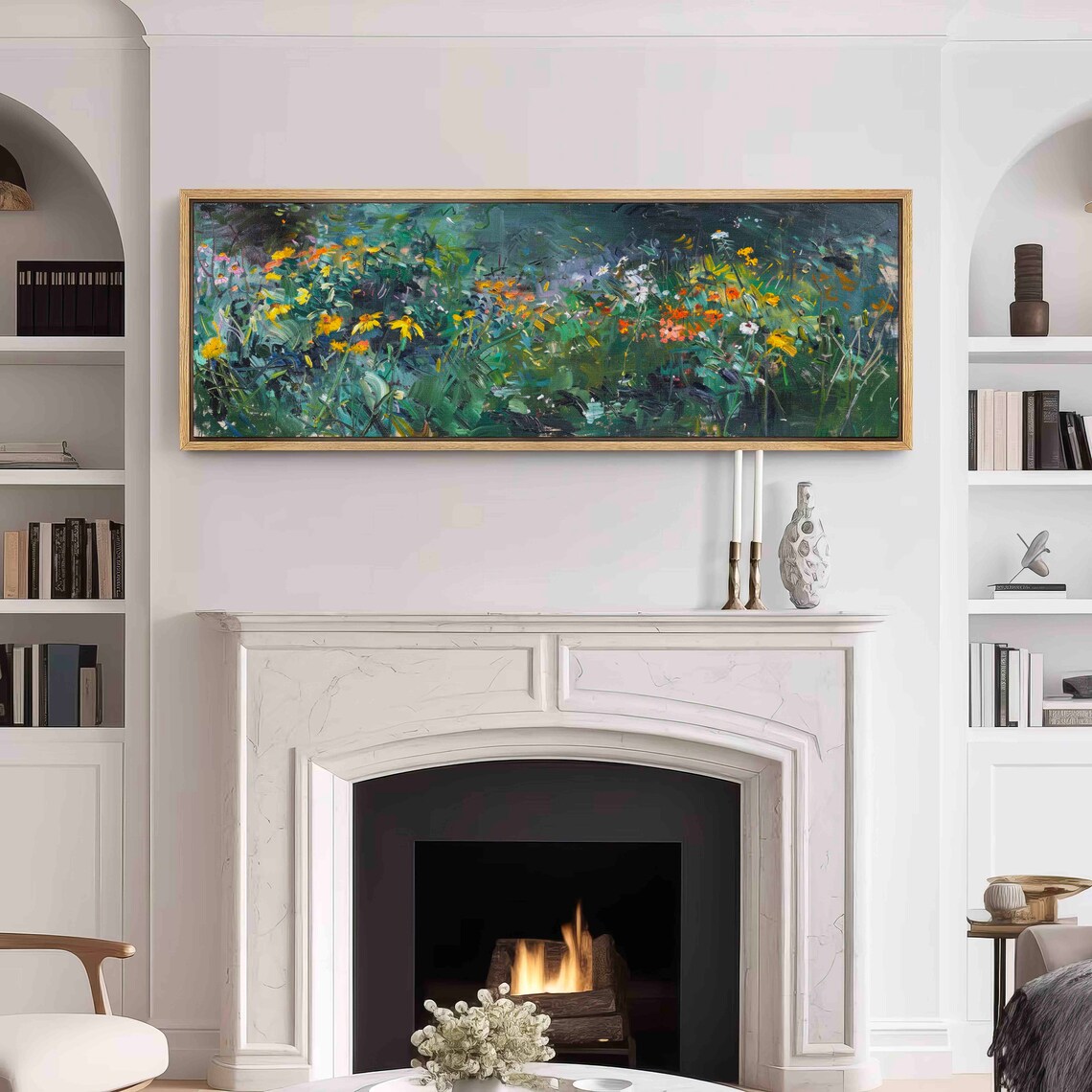 Abstract Wildflowers Art Print, Moody Floral Study - Image 3