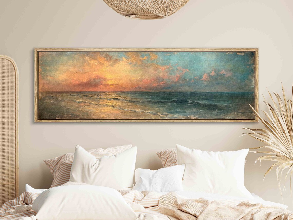 Moody Seascape Vintage Panoramic Wall Art Print - Image 2