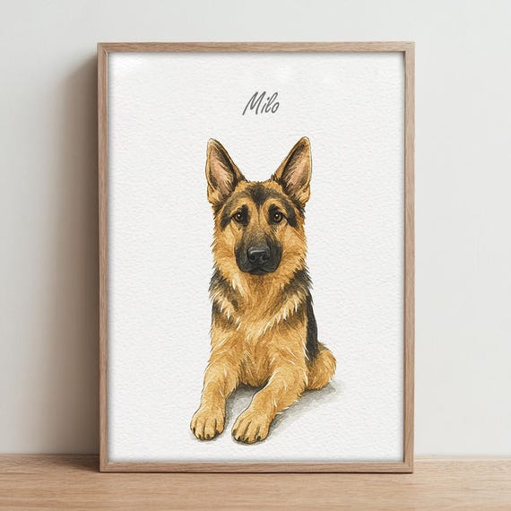 Custom Watercolor Portraits Personalized Pet Art Print