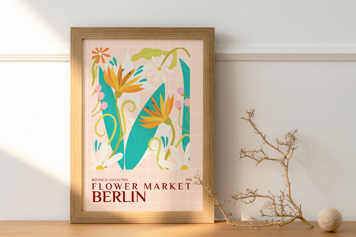 Flower Market Berlin 1976 Botanical Collection Retro Floral Poster - Image 3