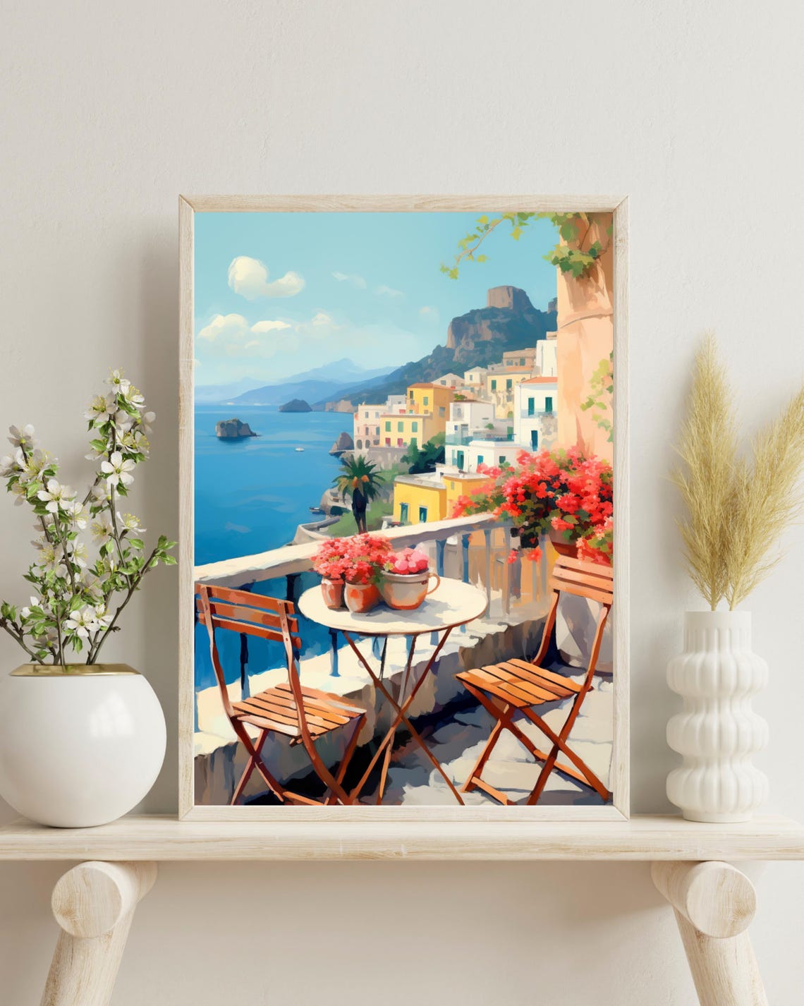 Amalfi Coast Travel Poster, Italy Gift