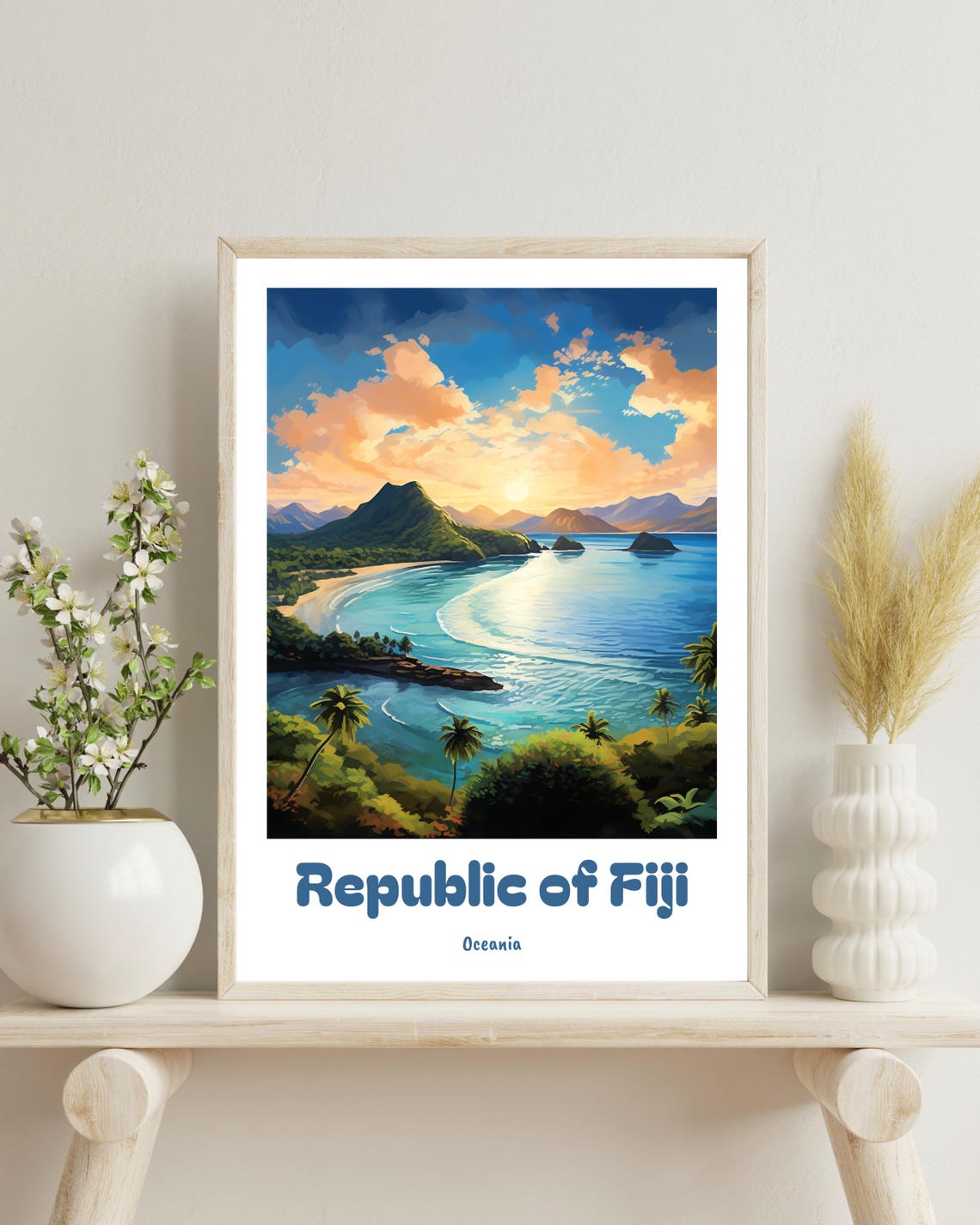 Fiji Travel Poster, Tropical Island Christmas Gift