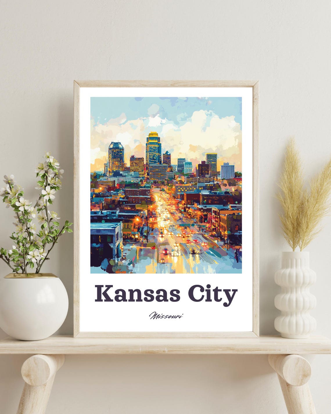 Kansas City Vintage Travel Poster, Missouri Art