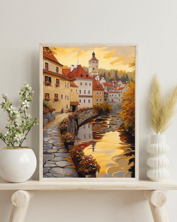 Cesky Krumlov Travel Poster, Czech Republic Gift