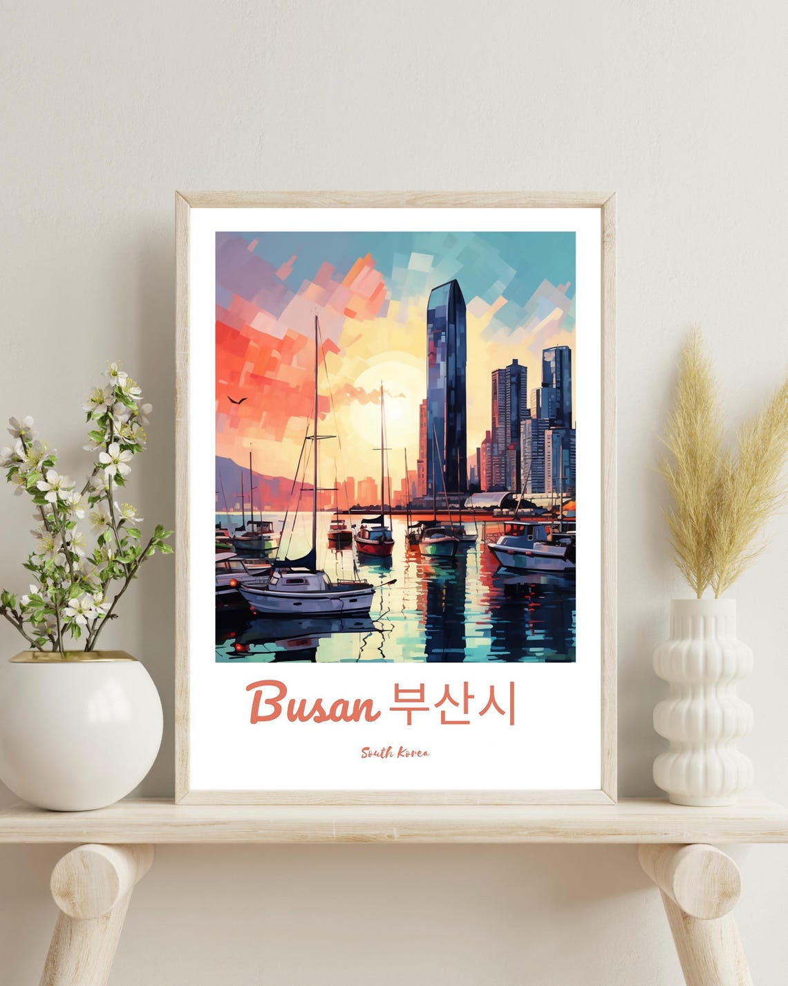 Busan Travel Poster, South Korea Travel Gift