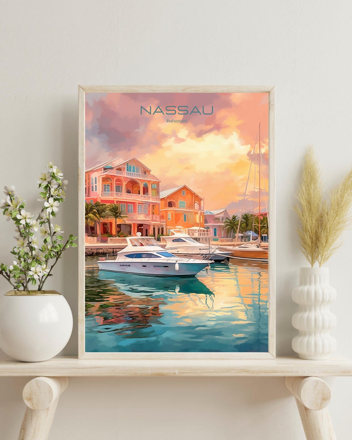 Nassau Bahamas Travel Poster, Wedding Gift