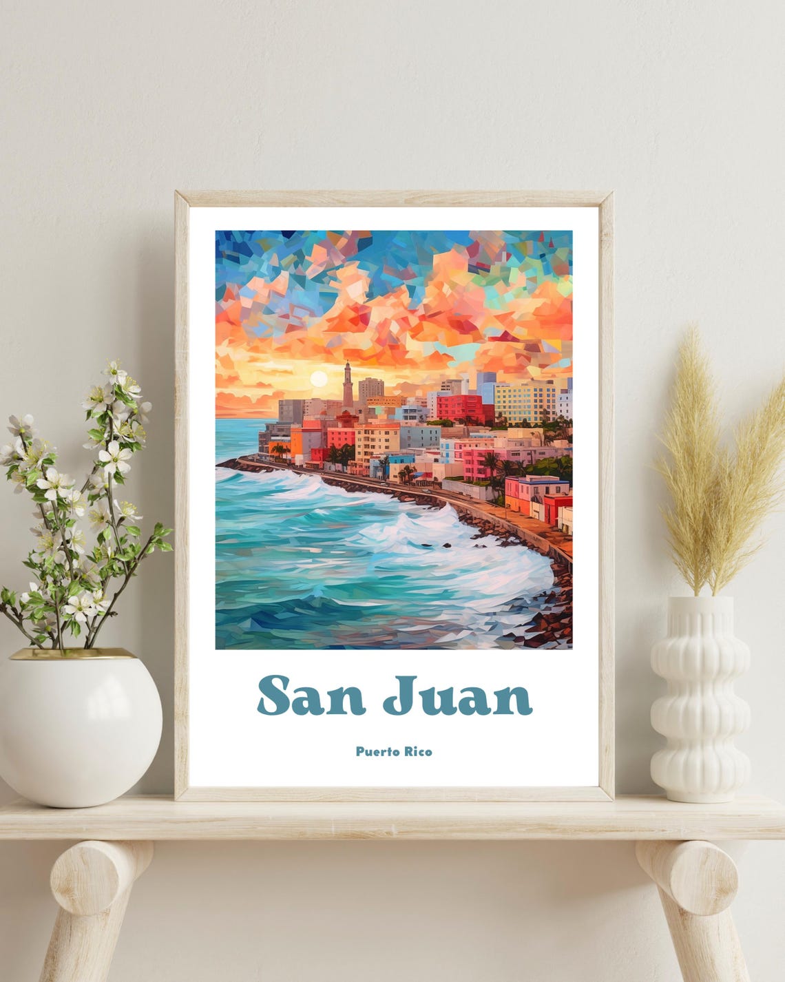 San Juan Travel Poster, Puerto Rico Christmas Gift