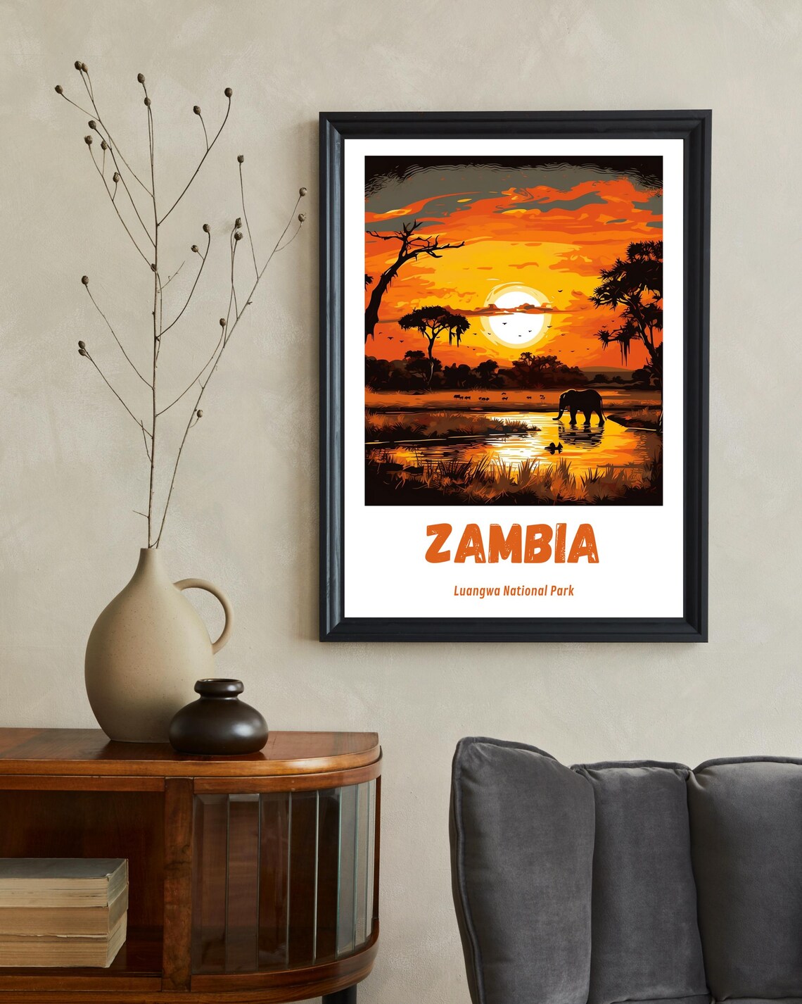 Zambia Luangwa National Park Travel Poster - Image 2