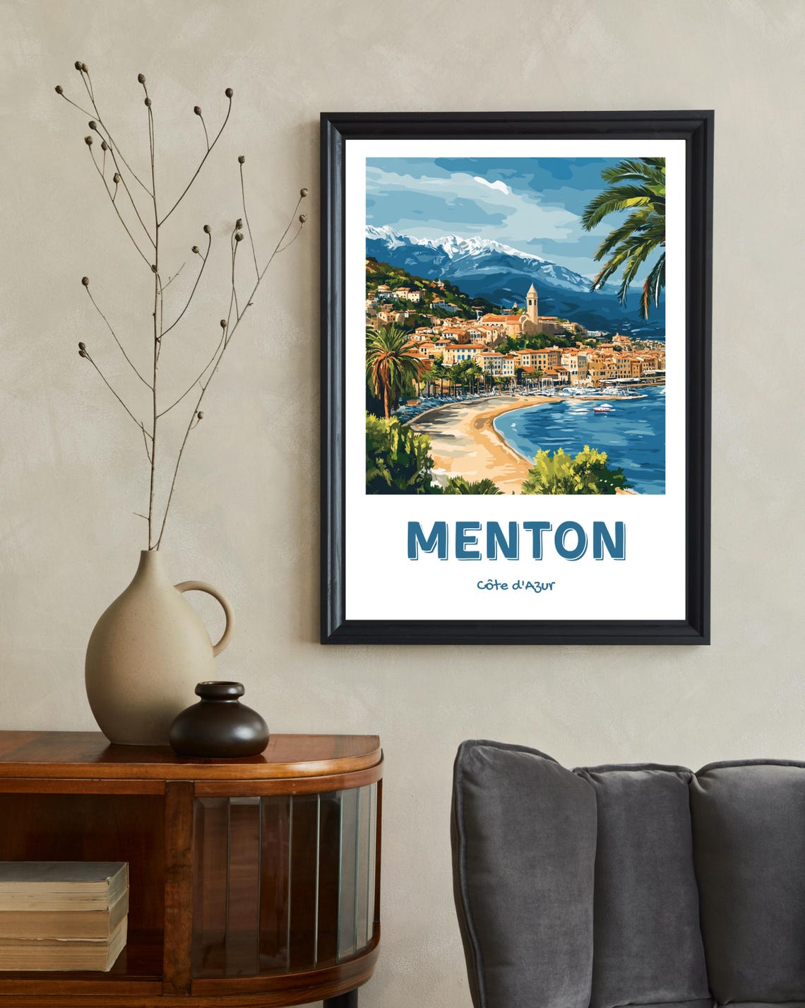 Menton France Travel Poster, French Riviera Print - Image 2