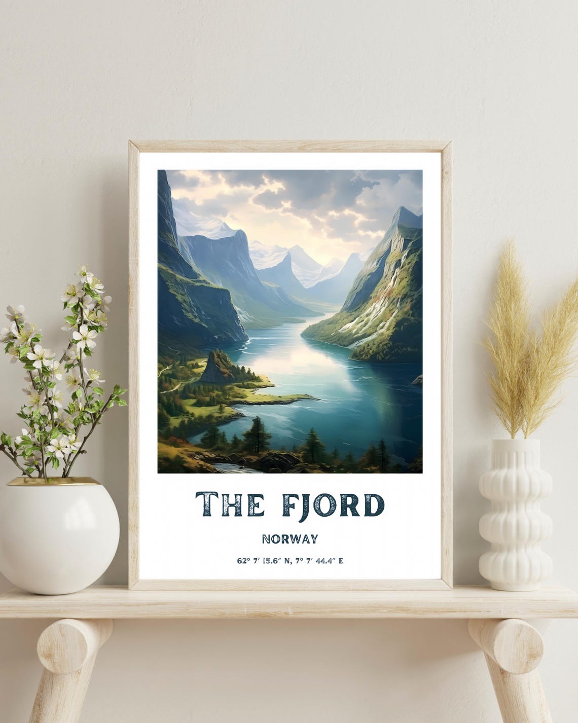 Geiranger Fjord Travel Poster, Norway Gift