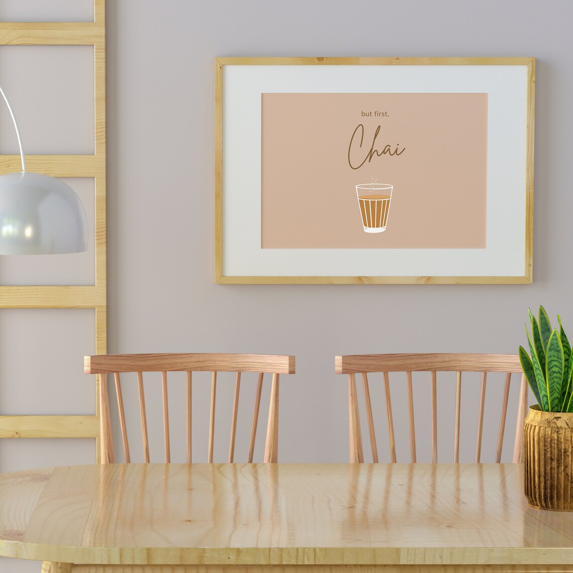 But First Chai Indian Typography Kitchen Art Print - Image 3