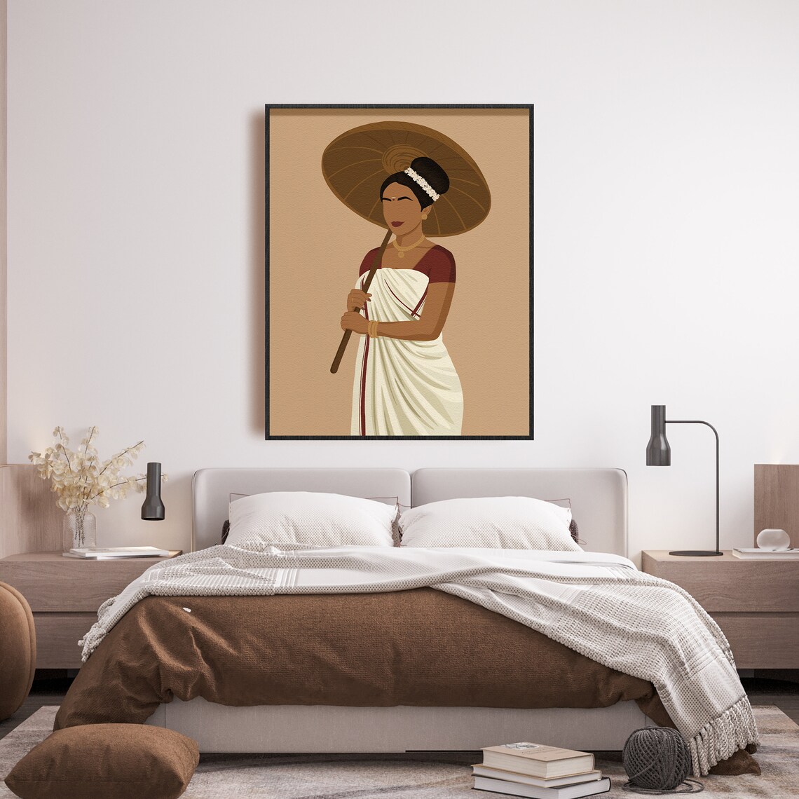Kerala Woman Desi Art, South Indian Art Print - Image 2