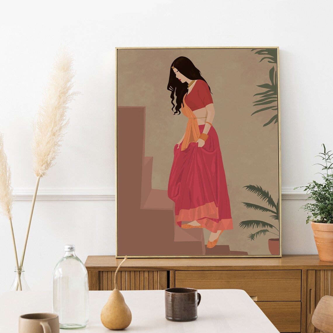 Desi Art, South Asian Modern Woman Illustration - Image 4