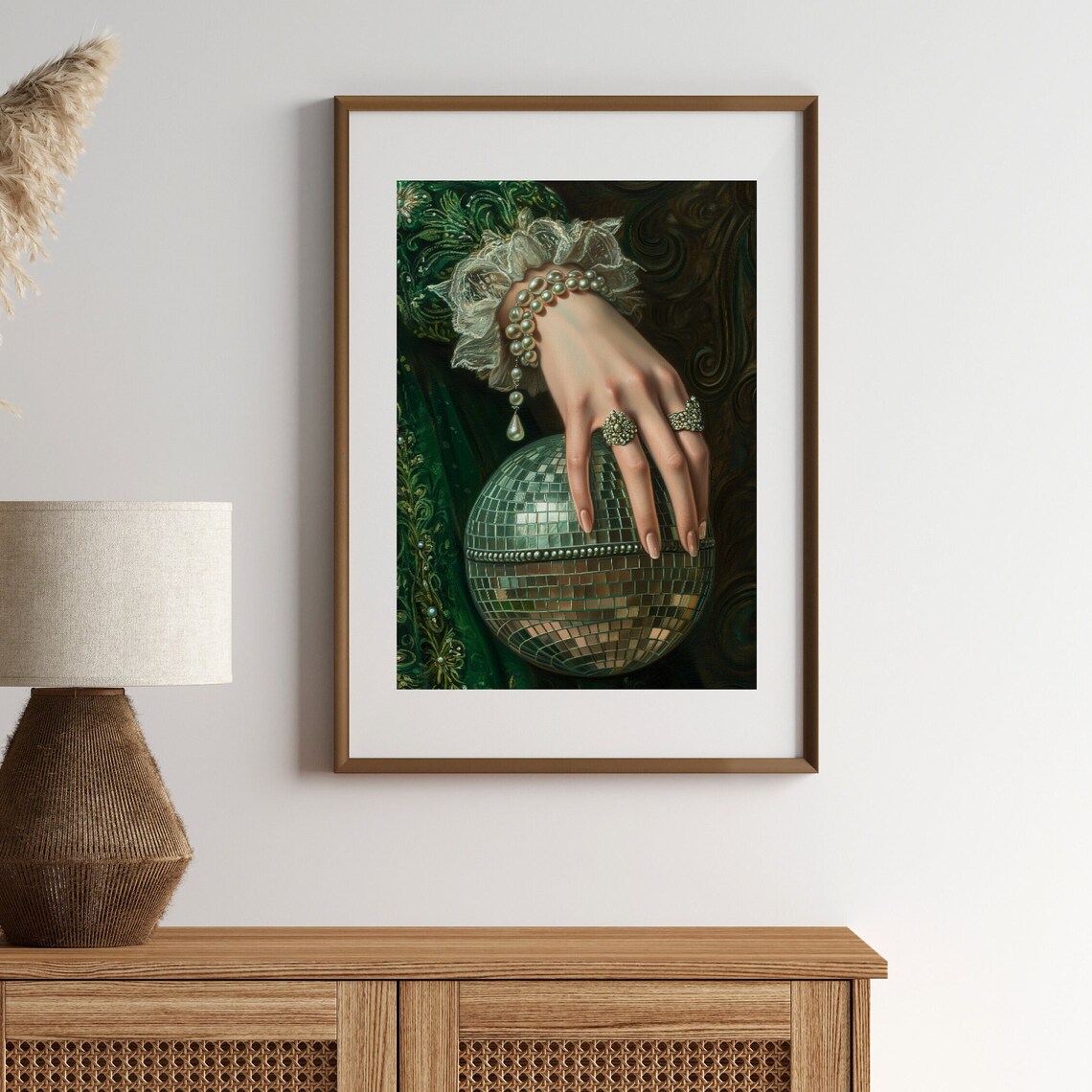 Victorian Disco Ball and Pearls, Vintage Art Print - Image 2
