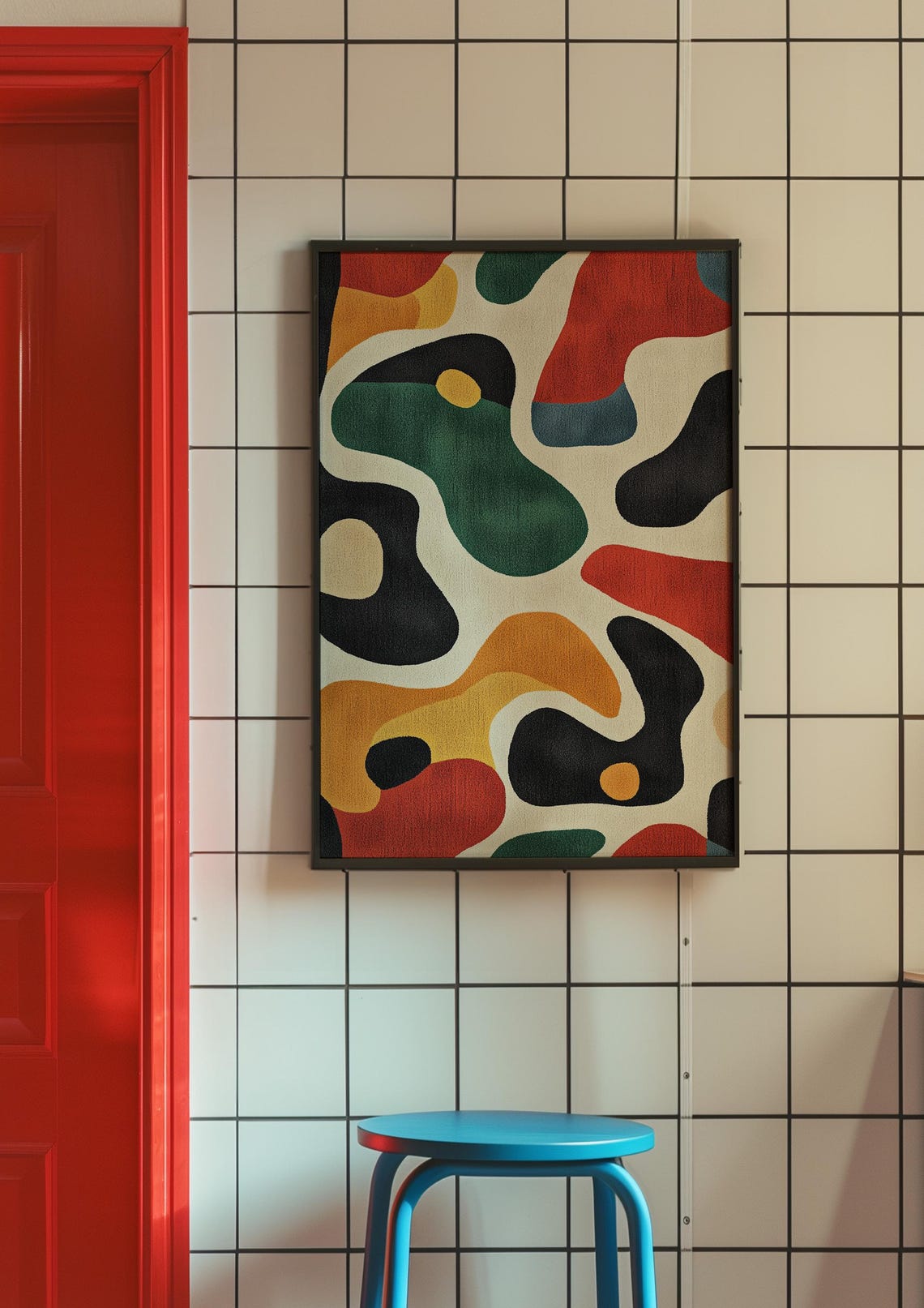 Abstract Modern Art Area Rug Colorful Geometric Patterned Rug For Living Room - Image 3