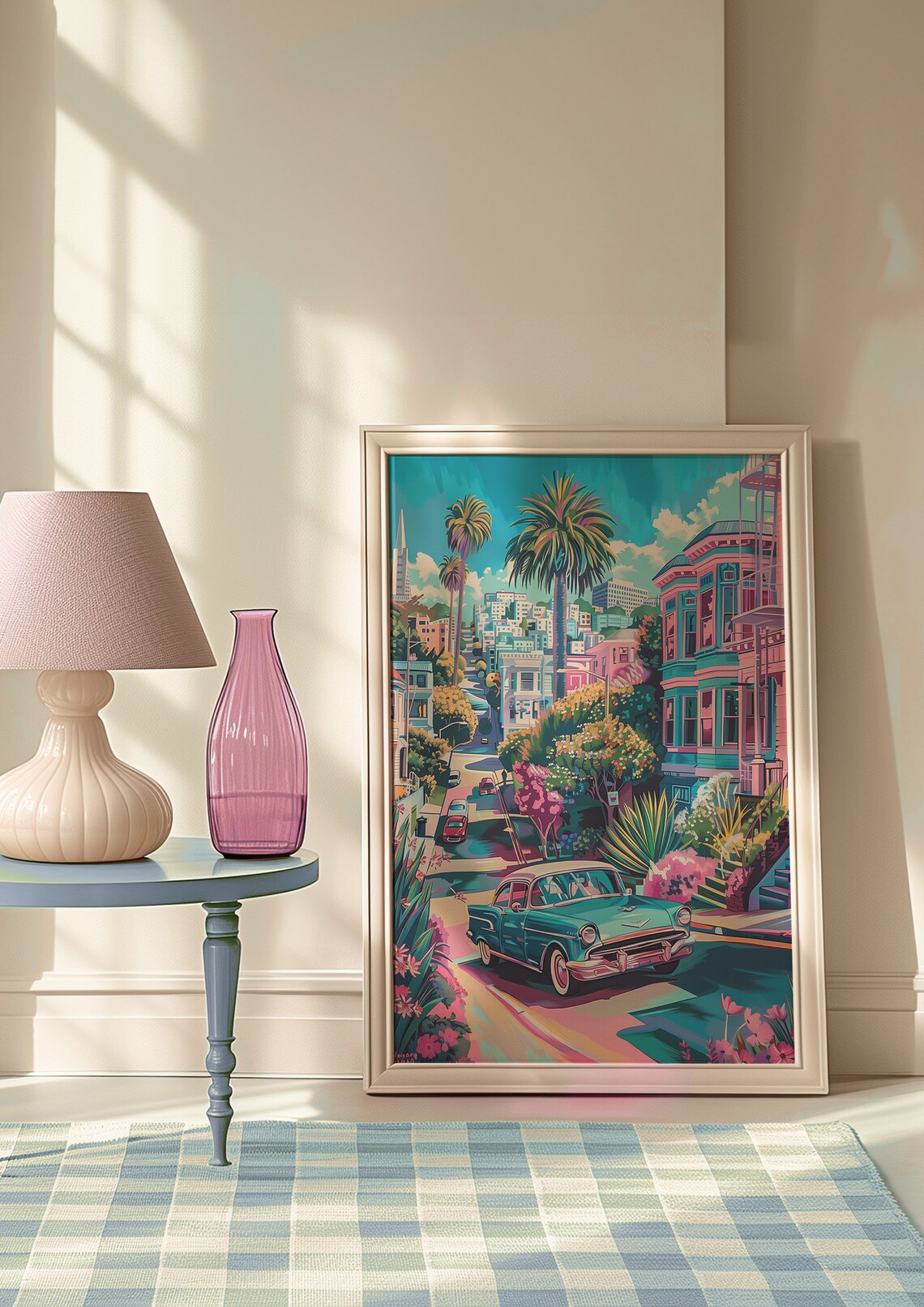 Girl by the Sea, Matisse-Inspired Coastal Town Art Print - Image 3
