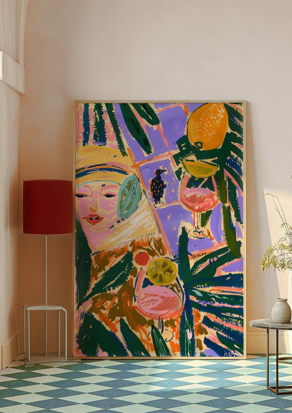 Colorful Abstract Portrait Matisse Painting Art Print Vibrant Pop Art Illustration Modern Wall Decor - Image 3