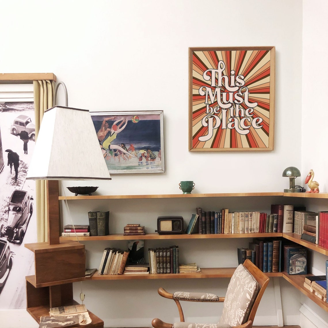 This Must Be the Place Retro Sunburst Lyric Typography Wall Poster - Image 6