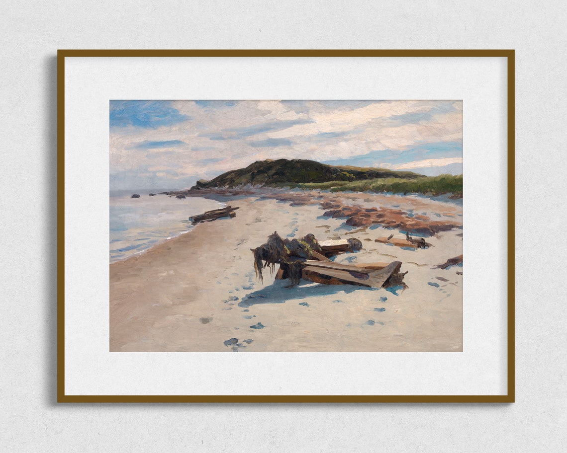 Vintage Nautical Beach Wall Art Print - Image 2