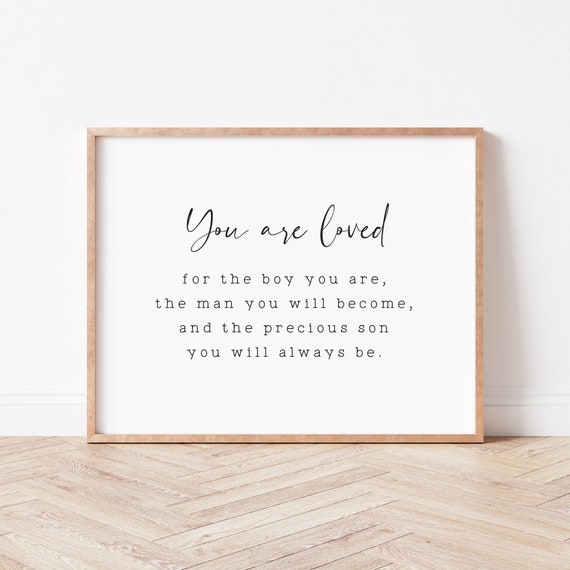 Baby Boy Nursery Wall Art, You Are Loved Sign