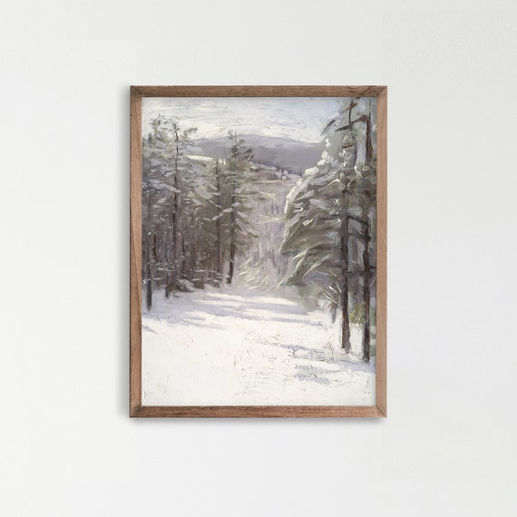 Vintage Pine Tree Print Woodland Nursery Art Decor Rustic Forest Painting Sage Green Wall Art Printable Download V 07