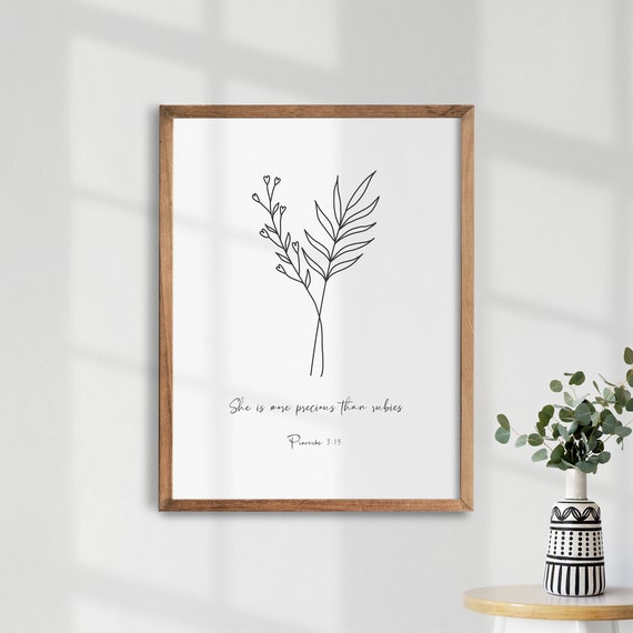 She Is More Precious Than Rubies Proverbs 315 Baby Girl Nursery Decor Nursery Bible Verse Wall Art Christian Nursery Sign Nursery Art