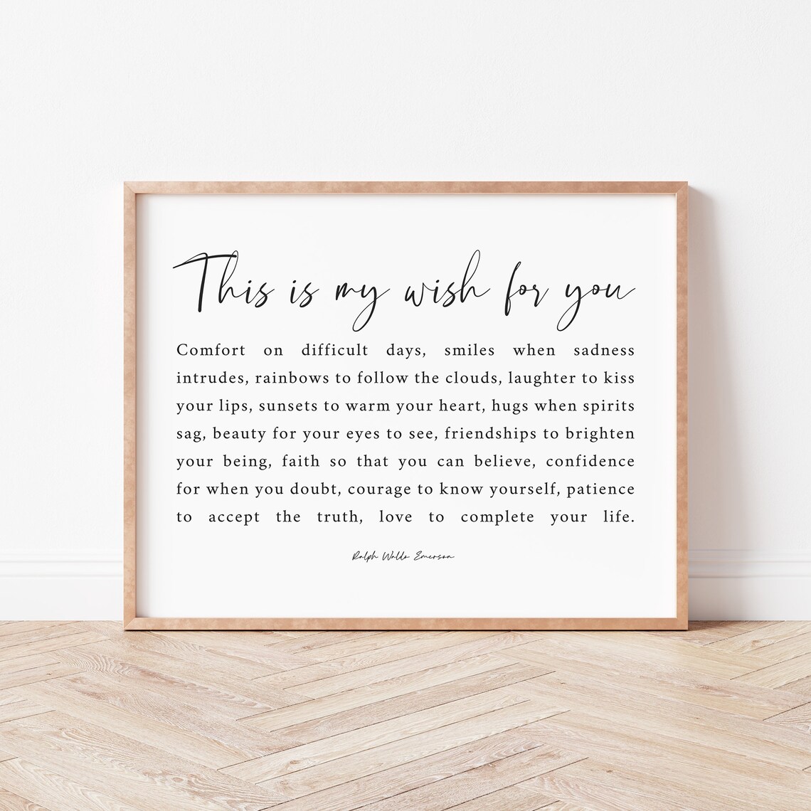 Ralph Waldo Emerson Quote Art Print, Literary Poster