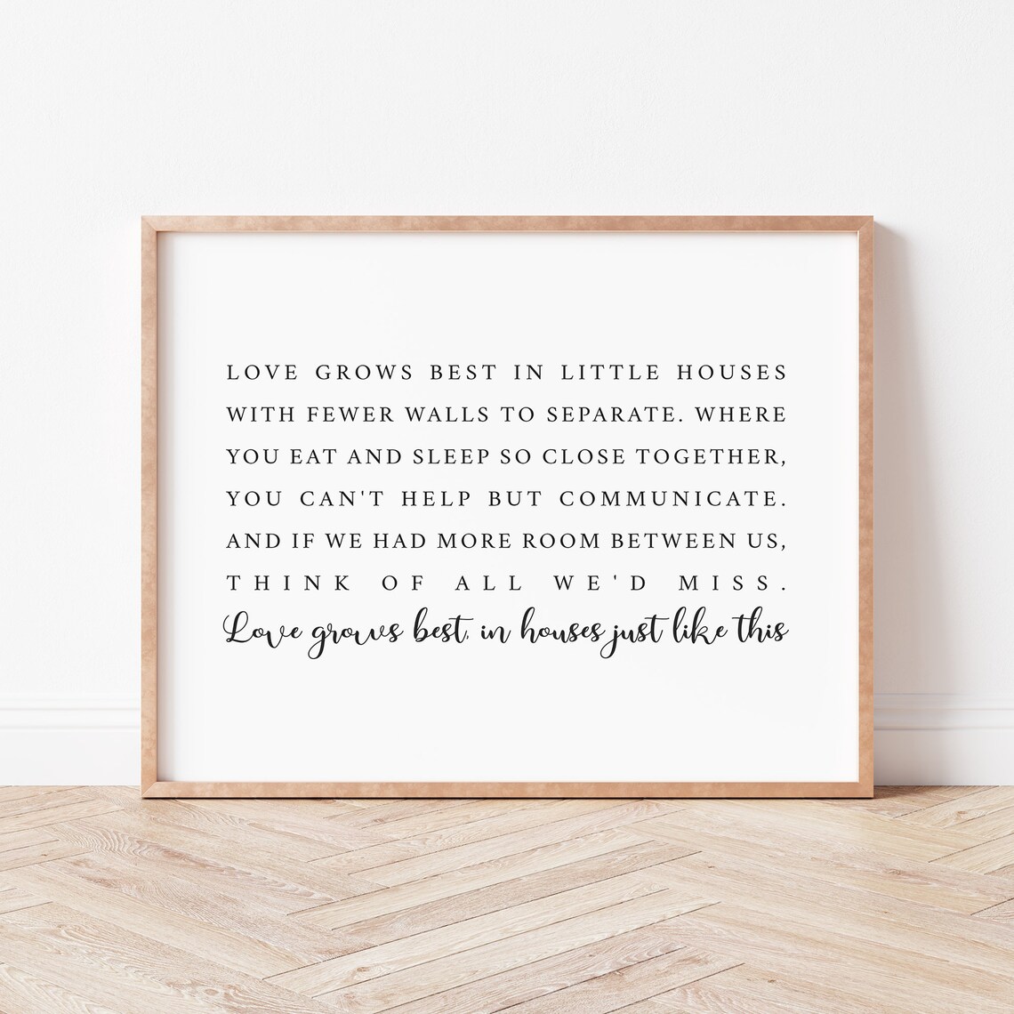 Love Grows Best In Little Houses Family Quote Typography Poster