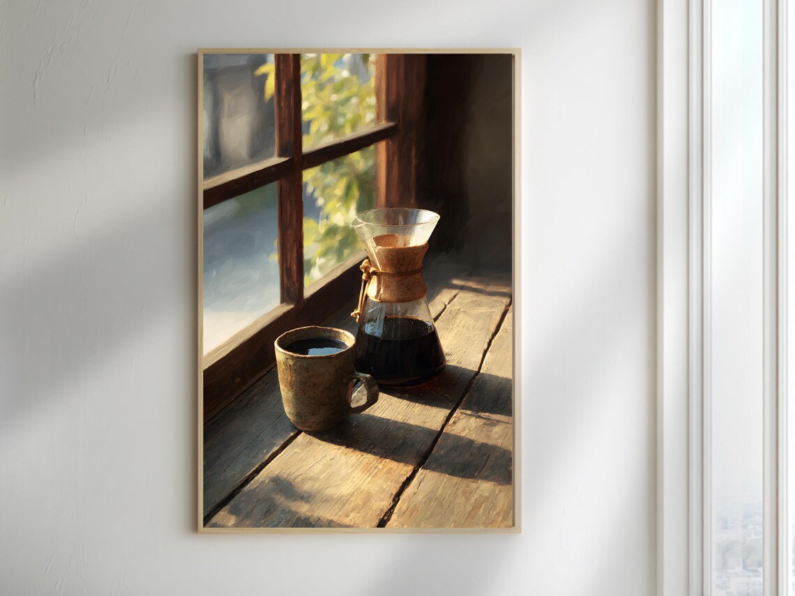 Japanese Cafe Pour Over Coffee Art Print