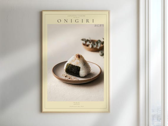 Onigiri Poster Japanese Cuisine Print Kitchen Wall Art Digital Download