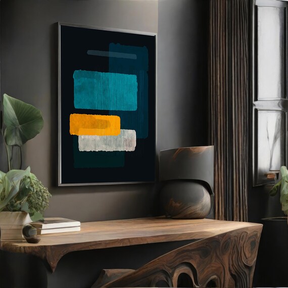 Mark Rothko Green Black Orange Wall Art Print Minimalist Art Modern Wall Decor Ready To Hang Abstract Art Living Room Painting
