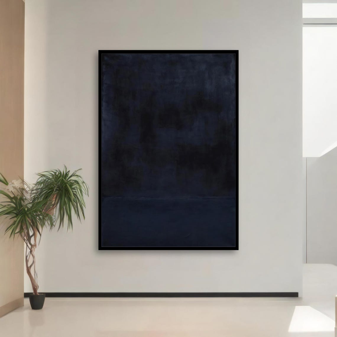 Rothko Style Midnight Navy Dark Abstract Color Field Art Poster - Image 3