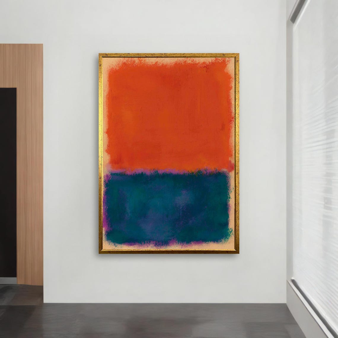 Rothko Style Sunset Orange Teal Blue Color Field Abstract Poster - Image 3
