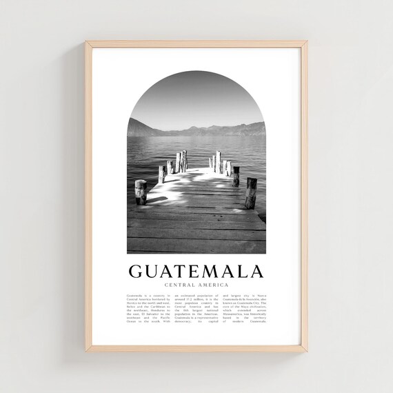 Guatemala Travel Poster Print Wall Art America City Gift Central Decor Ce07m
