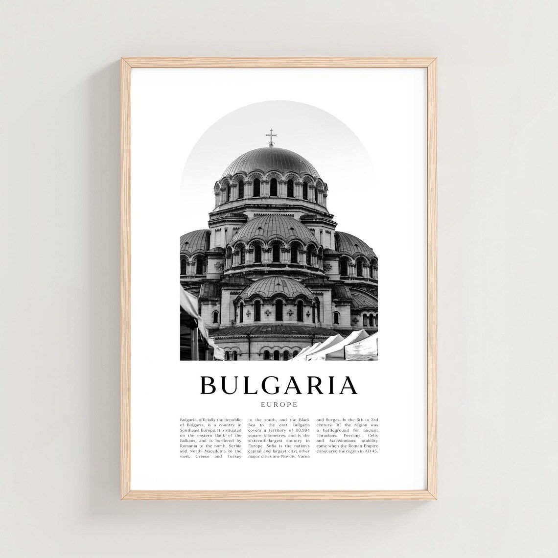 Bulgaria Travel Poster, Europe City Gift Decor